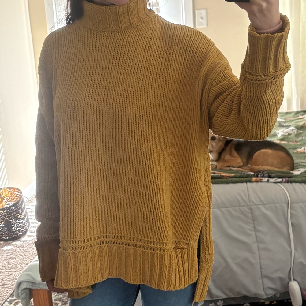 Aerie Mustard Turtleneck Sweater